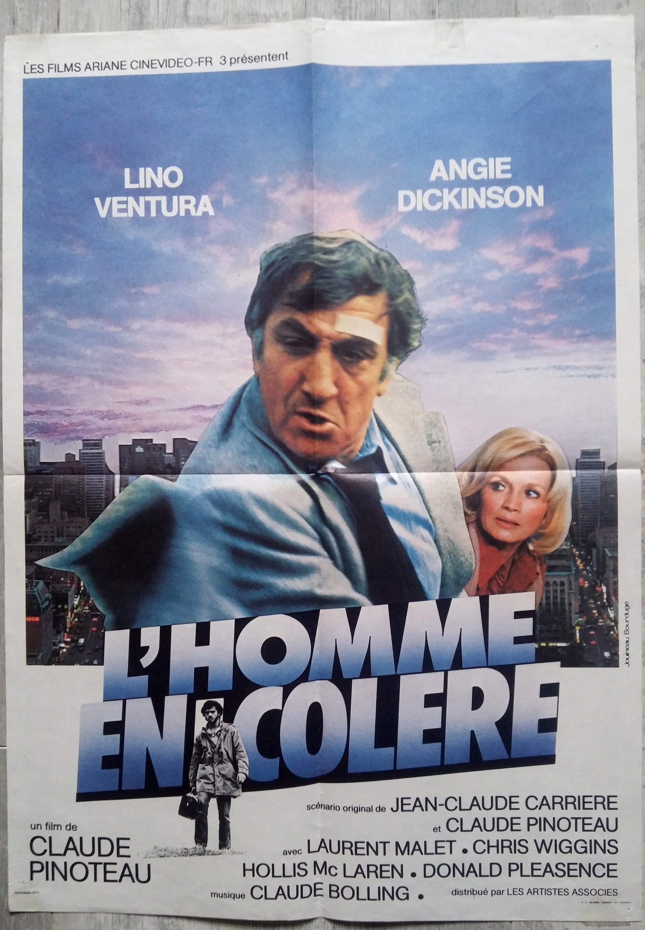 The Angry Man Lino Ventura Angie Dickinson 1979 Genuine French Poster Movie L'homme en Colére Affich