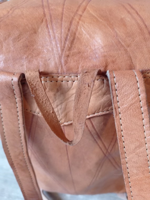 Sac à Dos Vintage KOST Suisse - Toile écossaise Et Sangle Cuir Rétro