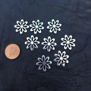 Stainless Steel Flower Charms for Necklace, Bracelet and Earrings Crafts, 8 Stainless Steel Flower Connectors, Flower Craft Supplies