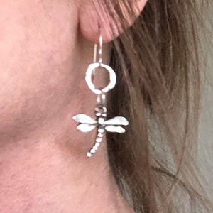 Libellen Ohrringe, Libelle Schmuck, Silber Ohrringe, Libellen Liebhaber Geschenk, Baumeln und Tropfen Ohrringe, Boho Schmuck, Boho Ohrringe