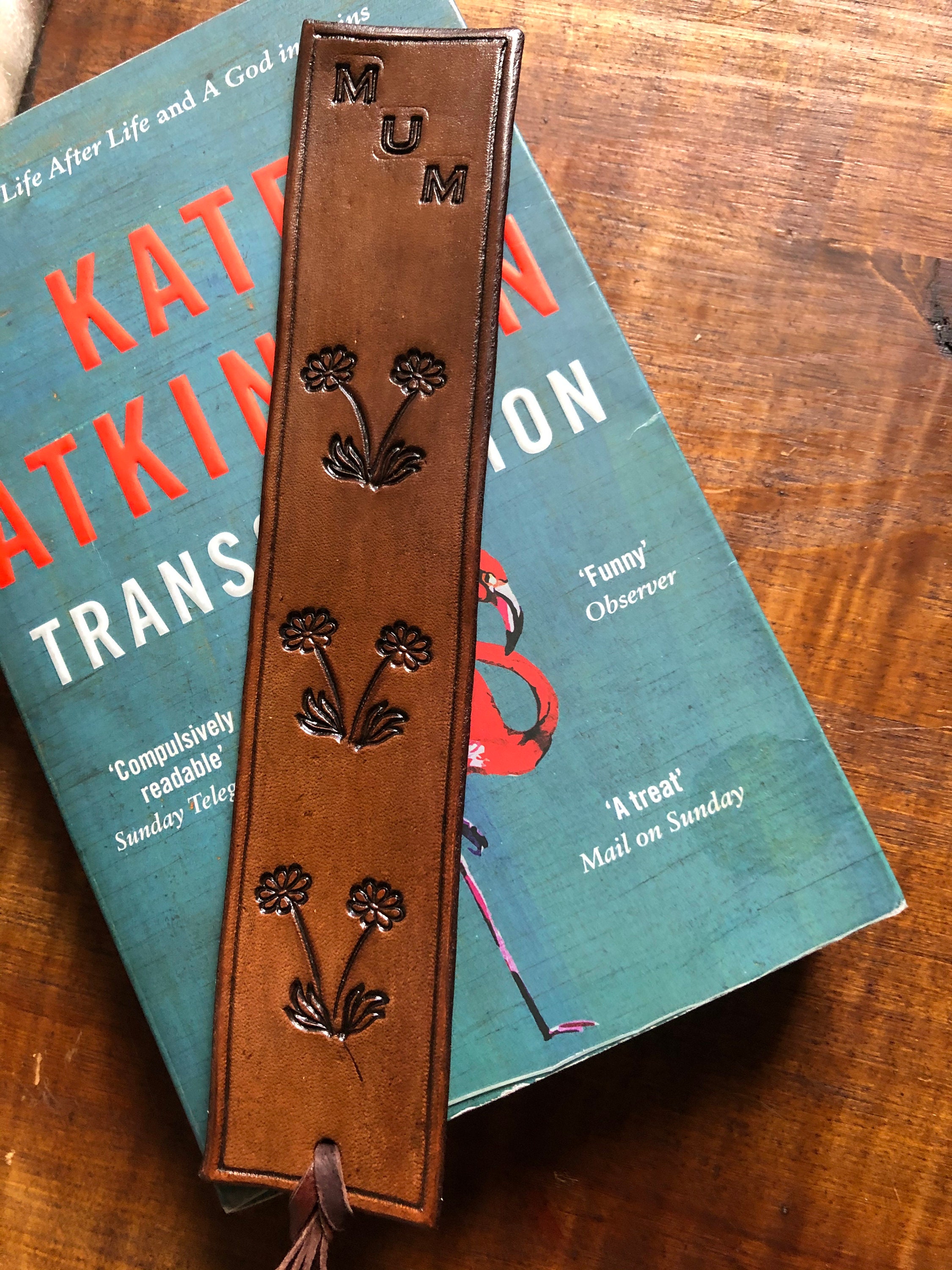 Custom Leather Bookmark Hand Stamped Leather Bookmark Page Etsy