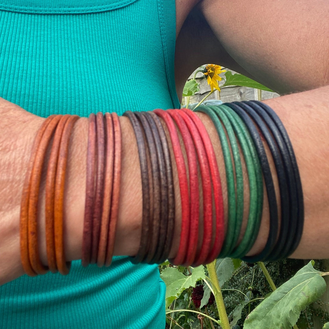 Men's Leather Cuff Bracelet, Man's Leather Cuff Bangle, Unisex Leather