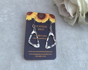 Silver Triangle Drop Earrings, Geometric Earrings, Gift for Her, Mum, Sister, Girlfriend,  Bohemian Jewellery, Lightweight Silver Earrings