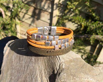 Cork Bracelet, Cork Jewellery, Vegan Bracelet, Statement Bracelet, Unisex Bracelet, Bohemian Cork Bangle Bracelet, Mans Bracelet, Vegan Gift
