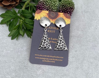 Silver Triangle Studs, Statement Geometric Jewellery, Earrings for Women, Gift for Mum, Girlfriend, Sister, Unique Unusual Gifts for Her