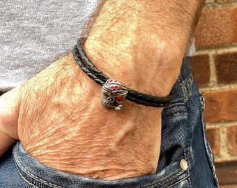 Unisex Bracelet, Leather and Silver Bracelet, Gift for Him or Her, Wrap Bracelet, Handmade Leather and Silver Handmade Jewellery for Men