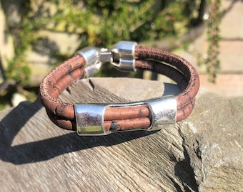 Cork Bracelet, Vegan Bracelet, Mens Bracelet, Unisex Bracelet, Mens Bracelet, Bohemian Bracelet, Gift for Him, Brother Gift, Chunky Bracelet