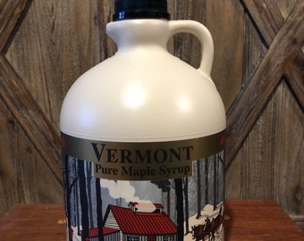 1 Half Gallon Organic Vermont Pure Maple Syrup, Made in Vermont USA, Free Shipping - Jug