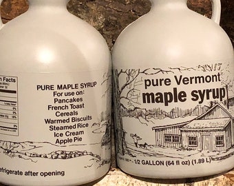 1 Gallon Organic Vermont Pure  Maple Syrup,   Free Shipping - Jug