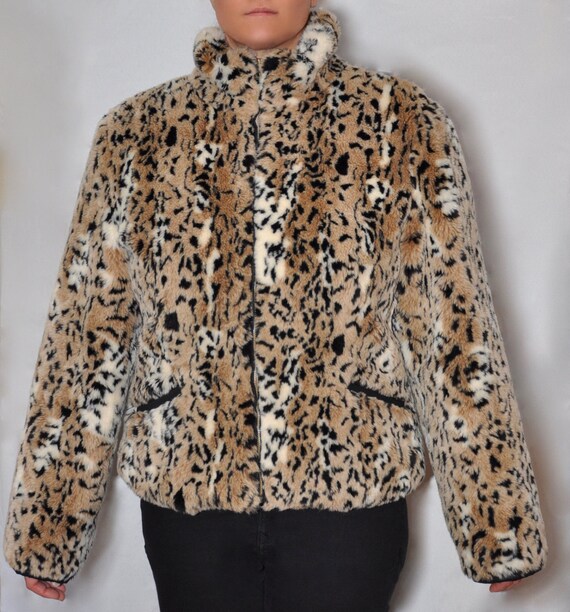 Cheetah print jacket by Platinum UTEX size L | Etsy