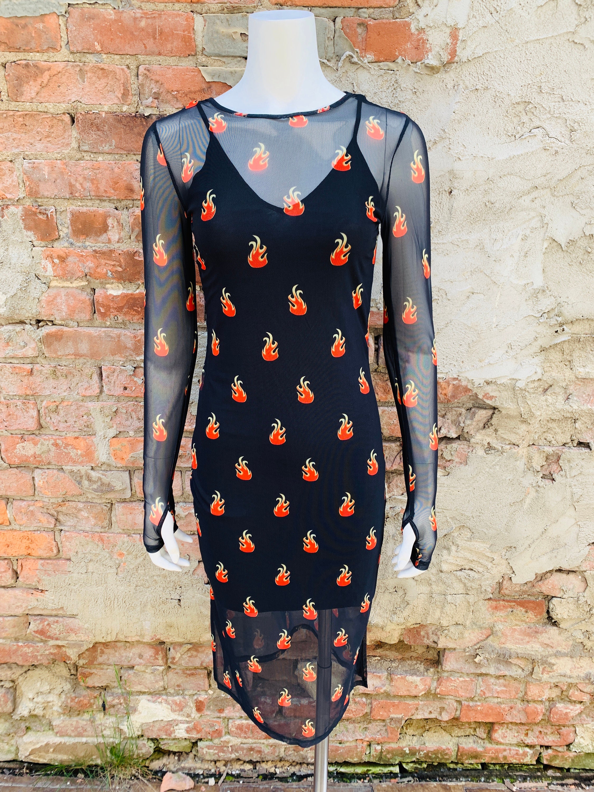 Flame mesh dress Outlet