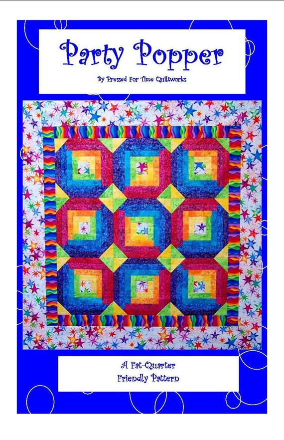 party popper fat quarter quilt pattern beginning quilt etsy canada