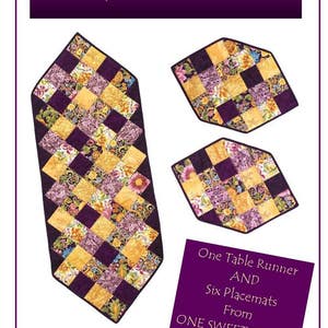 Gatherings Fat-Quarter Table Runner and Placemat Pattern, Beginning Level, Easy To Sew, Fat-Quarter Friendly, Digital Download, Instant PDF