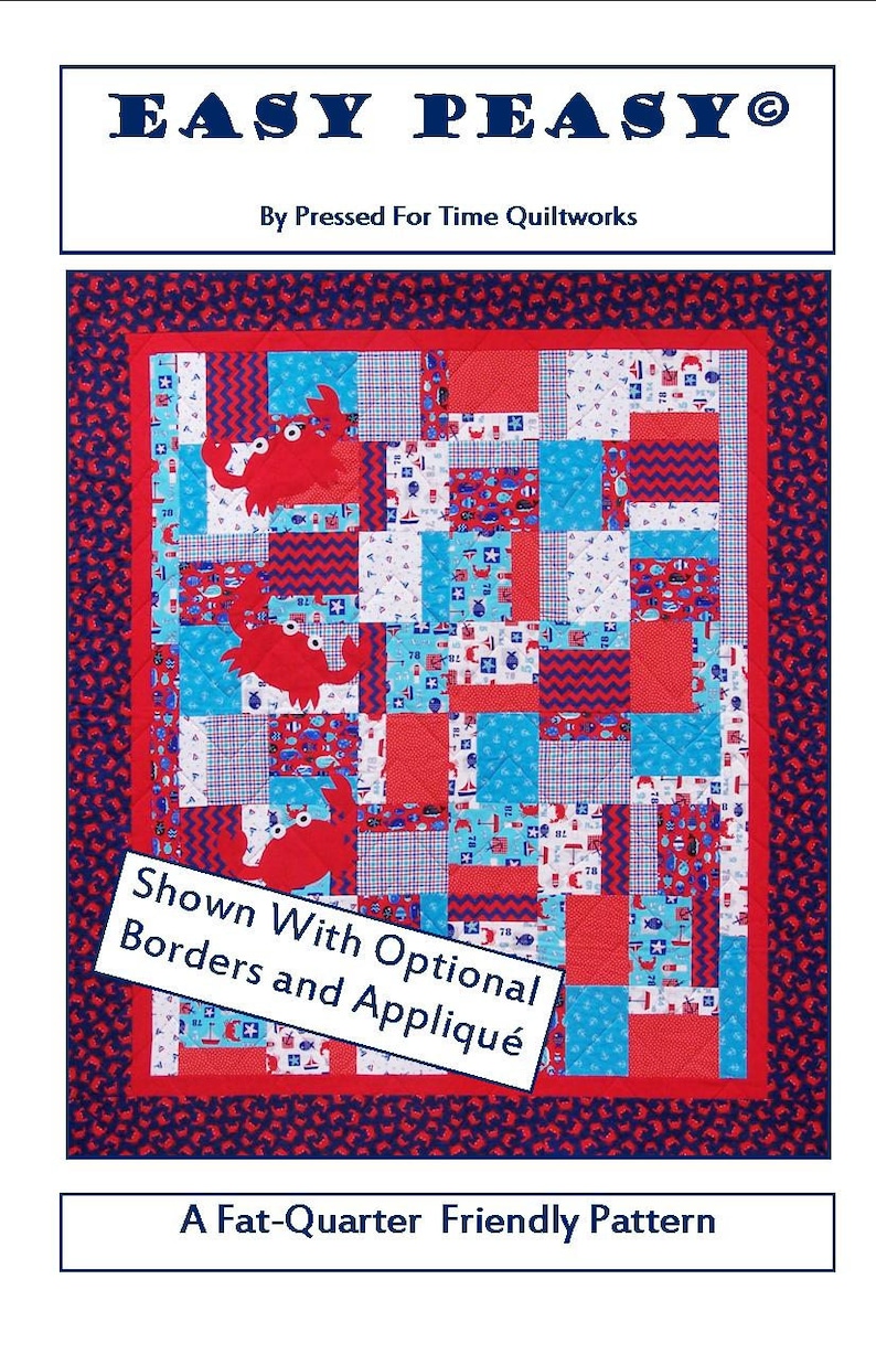 Easy Peasy Fat-quarter Quilt Pattern Beginning Quilt Pattern | Etsy