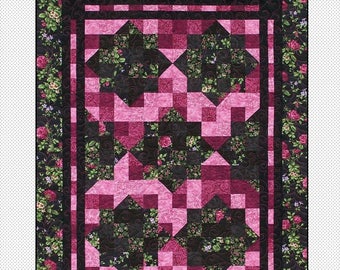 Devoted Fat-Quarter Quilt Pattern, Beginning Quilt Pattern, Easy To Sew Quilt, Fat-Quarter Friendly, Digital Download, Instant PDF