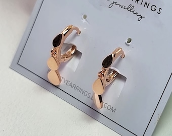 Tiny Teardrop Dangle Hoop, Rose Gold Hoop Earrings, Minimal Earrings, Miniature Hoops, Dainty hoops, Huggie Earrings, Simple Everyday Hoops