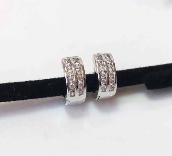 cz diamond hoop earrings