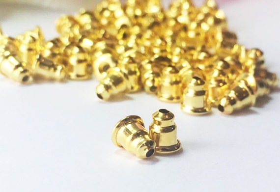 Gold Earring Back Ear Nut Earring Stopper Earring Finding Jewelry Accessory FJ