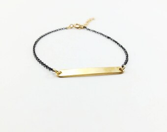 Mini ID - bracelet - gold plated