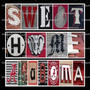 Alabama Crimson Tide Sweet Home Alabama  Alphabet Photo Art Print