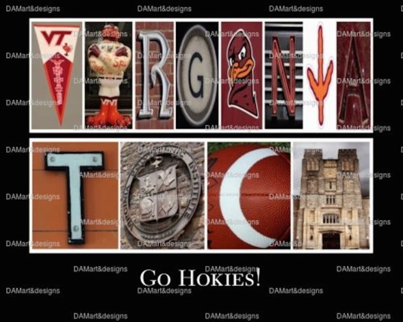 Virginia Tech Hokies Alphabet Photo Art image 1