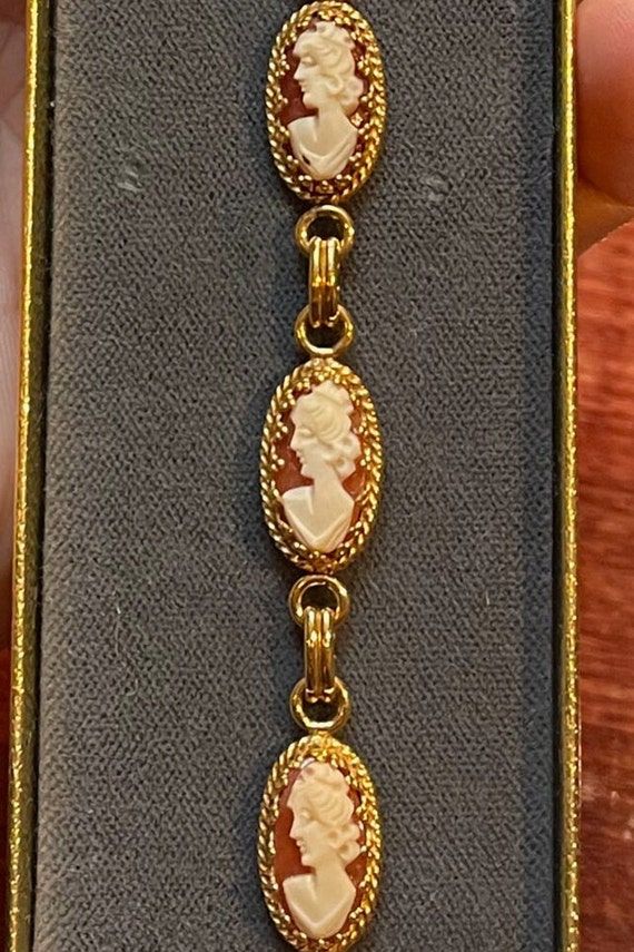 Vintage JMS Gold Filled Cameo Bracelet - image 1