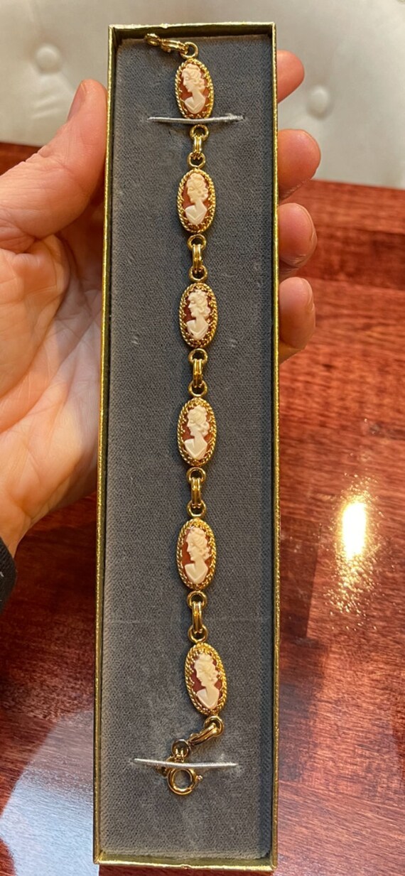 Vintage JMS Gold Filled Cameo Bracelet - image 3