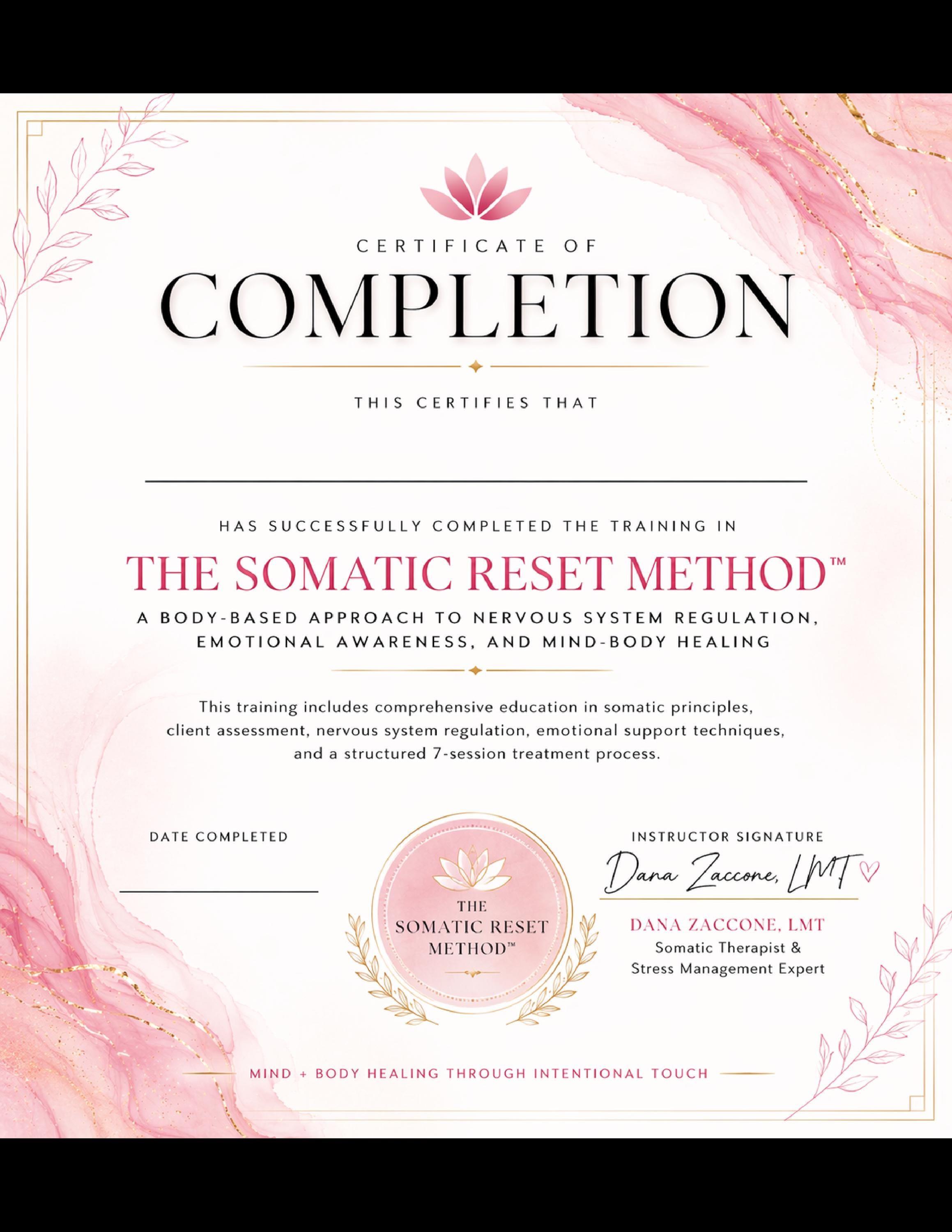 Somatic Reset Method Training Manual | Nervous System Regulation ...