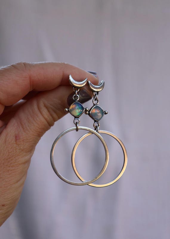 The Moon Belongs to Lovers Hoop Earrings