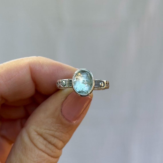 Aquamarine Solitaire Ring
