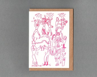 Party Celebration Card. Letterpress. Rachel Cannings Collection.