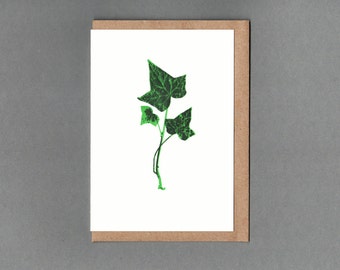 Leaf Cards. Ivy, Fern, Oak, Holly. Letterpress.