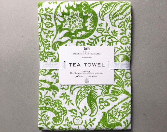 Tea Towel. Screenprinted. William Morris 'Indian' design. 100% Cotton.