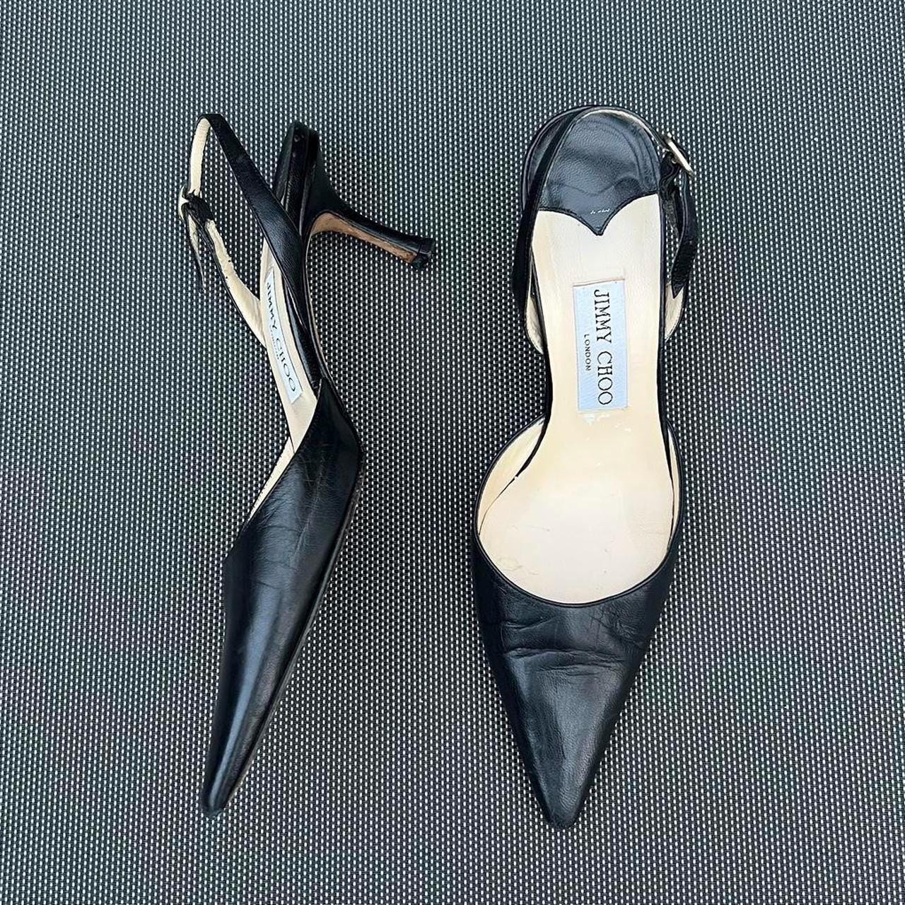 Vintage Jimmy Choo Slingback Heels in Black- Size 38 - Etsy