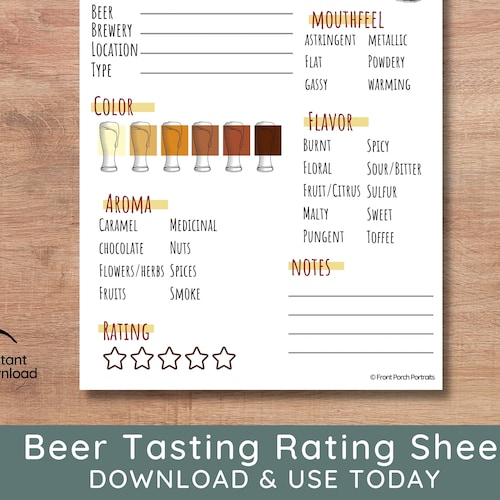 Beer Tasting Party Printable Kit Etsy