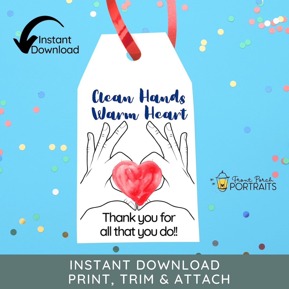 Hand Sanitizer Thank You Tags Gift Tags Favor Tags Etsy