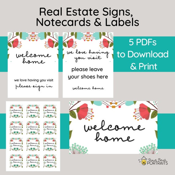 Accurate Estate Branded Suite, Printable Open up Room Signs and symptoms, Real estate agent Stationery, Referral thank yourself, Real estate agent Notice Playing cards, Realty Labels, 5 PDFs picture regarding Printable Welcome Home Signs identified as Legitimate Estate Branded Suite, Printable Open up Property Symptoms, Real estate agent Stationery, Referral thank oneself, Real estate agent Observe Playing cards, Realty Labels, 5 PDFs