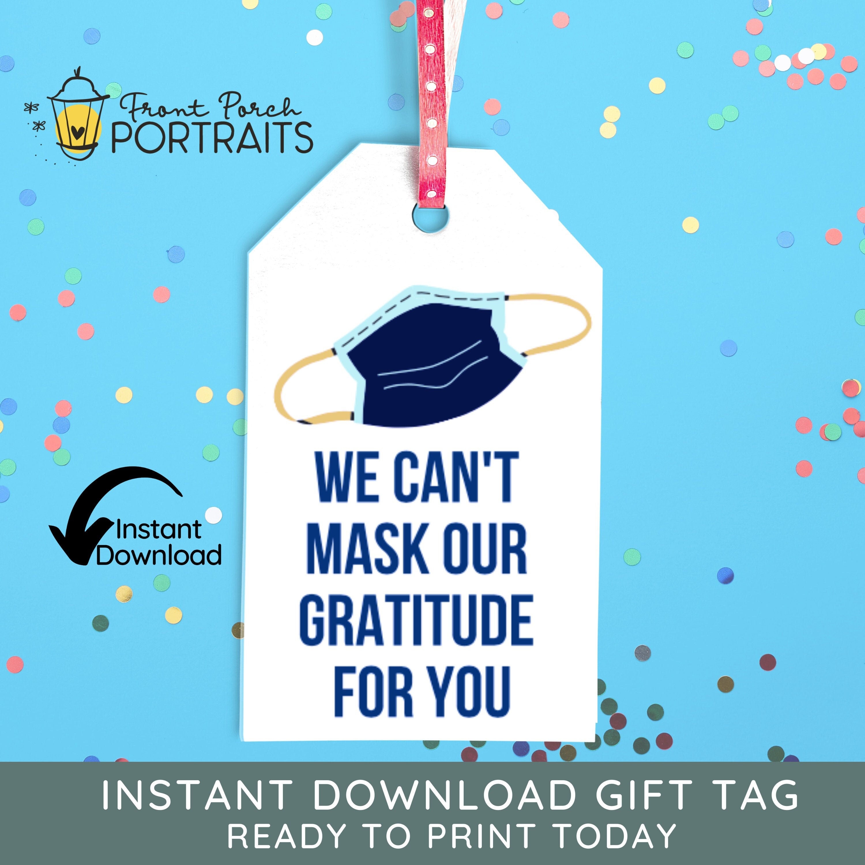 Face Mask Gift Tags Thank You Gift Printable Instant Etsy