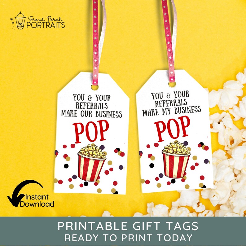 Pop by Tags Printable Tags Popcorn Pop Bys Marketing Real Etsy Hong Kong