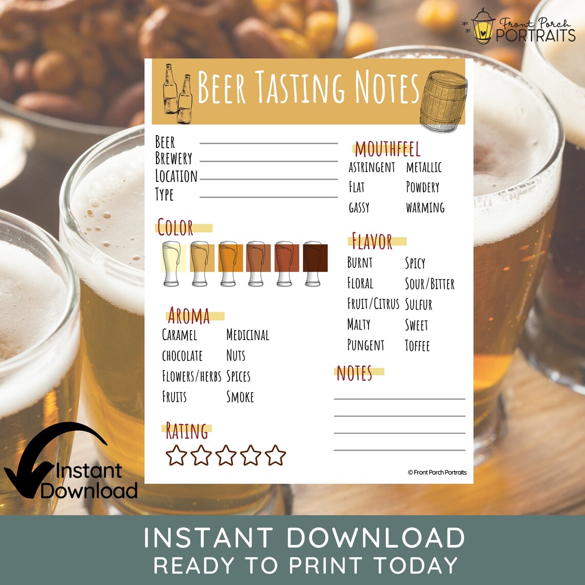 Beer Tasting Beer Tasting Guide Beer Tasting Journal Etsy