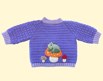 Crochet Children's Cardigan- Toad and Mushroom