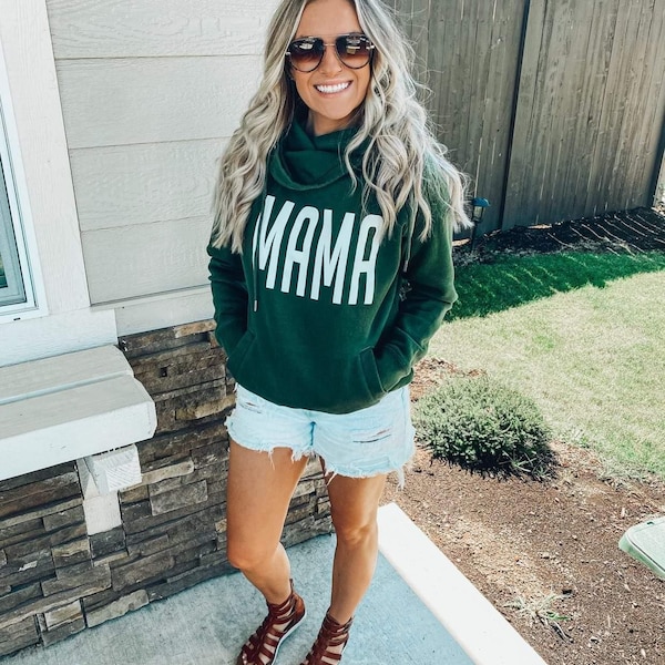 Forest Green Mama Funnel - Mama Sweatshirt - Mama Hoodie - Mom Sweatshirt - Mom Sweater - Mom Life Sweater - Baby Shower Gift - New Mom Gift