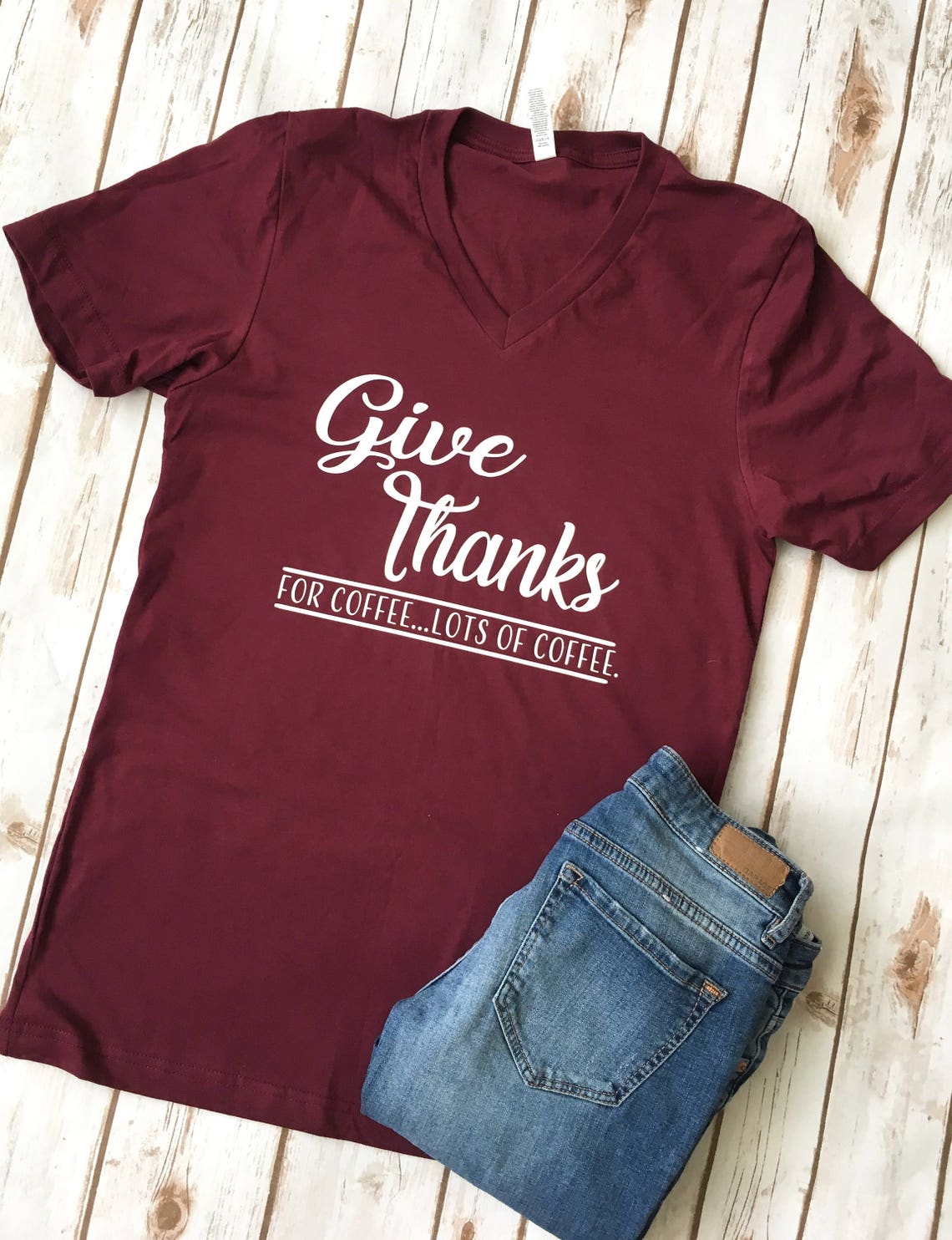 Give Thanks Shirt Fall Shirt Thankful shirt Coffee Shirt | Etsy