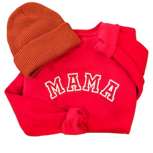 Red Mama Sweatshirt Mama Pullover Mom Gift New Mom Gift Mom Life Sweater Mama Sweatshirt Mama Sweater Mom Sweatshirt Mama image 1