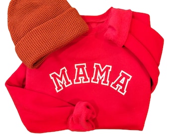 Red Mama Sweatshirt - Mama Pullover - Mom Gift - New Mom Gift - Mom Life Sweater - Mama Sweatshirt - Mama Sweater - Mom Sweatshirt - Mama