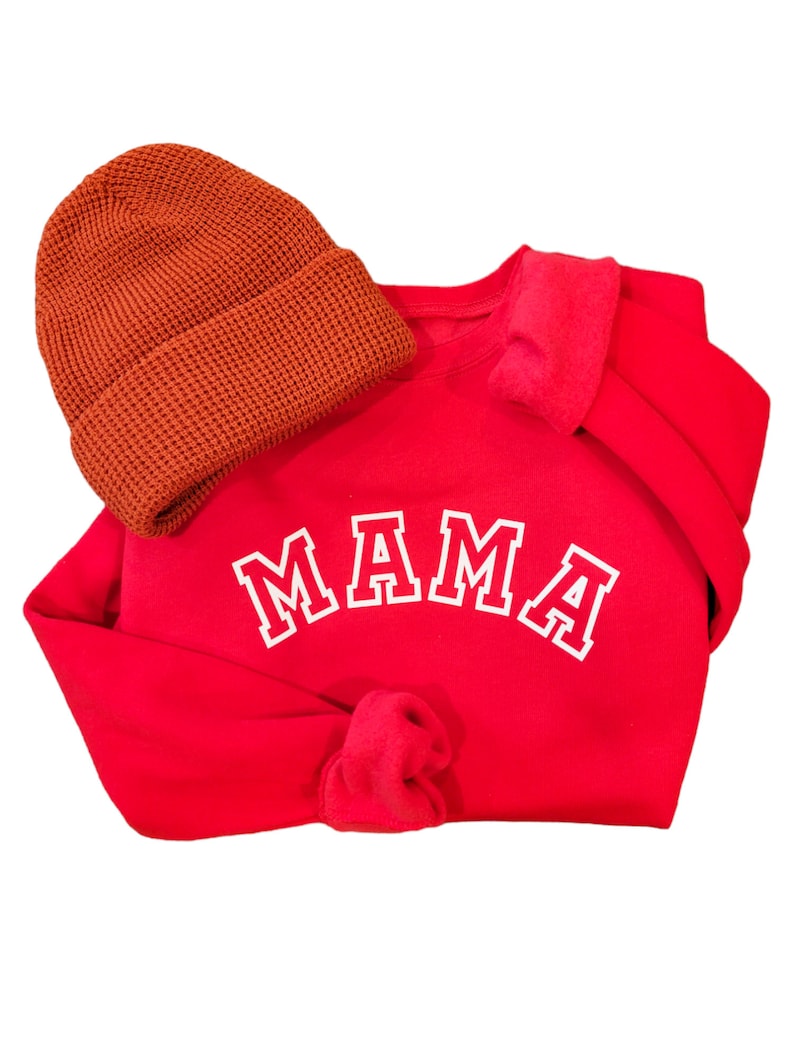 Red Mama Sweatshirt Mama Pullover Mom Gift New Mom Gift Mom Life Sweater Mama Sweatshirt Mama Sweater Mom Sweatshirt Mama image 1