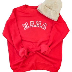 Red Mama Sweatshirt Mama Pullover Mom Gift New Mom Gift Mom Life Sweater Mama Sweatshirt Mama Sweater Mom Sweatshirt Mama image 2