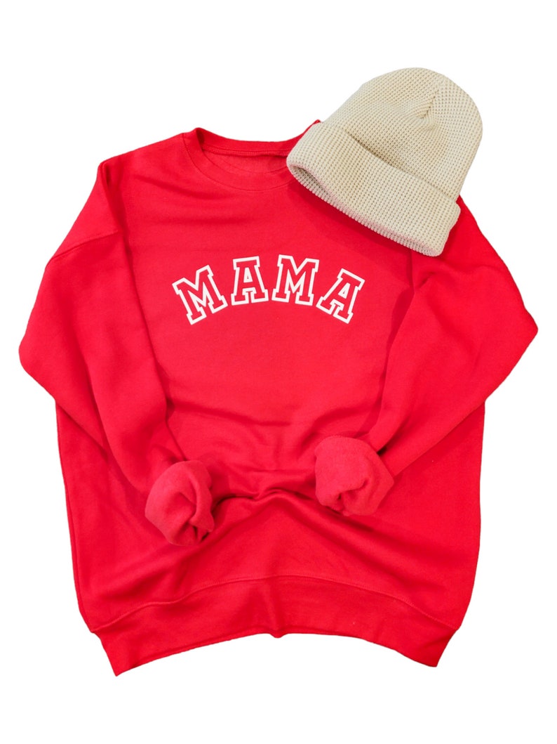 Red Mama Sweatshirt Mama Pullover Mom Gift New Mom Gift Mom Life Sweater Mama Sweatshirt Mama Sweater Mom Sweatshirt Mama image 2