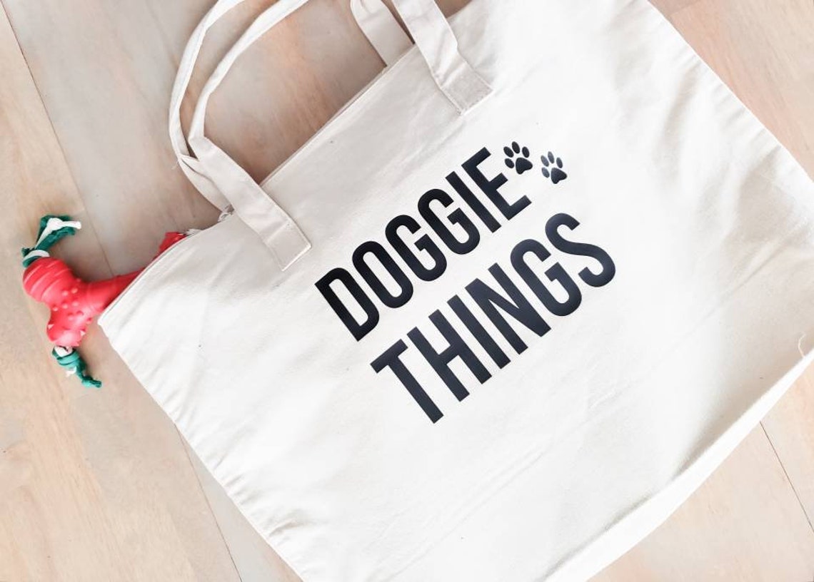 Doggie Things Bag Dog Tote Bag Dog Tote Dog Owner Gift Etsy