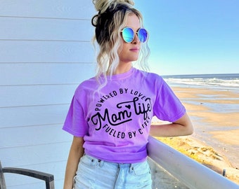 Mom Life Love and Coffee Comfort Tee - Mom Life Tee - Mom Shirt - Mama Shirt - New Mom Shirt - Mom Tee - Mothers Day Gift - New mom gift